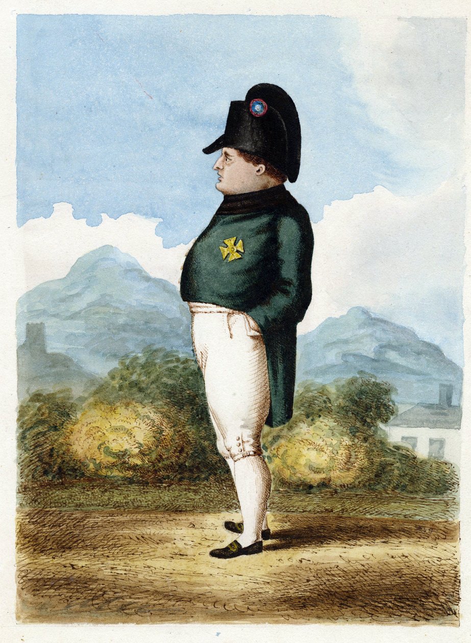 Napoleon Bonaparte på øya Saint Helena - Ukjent artillerioffiser - 1817 - Akvarell på papir - 30x22,6 - Privat samling av Unknown artist