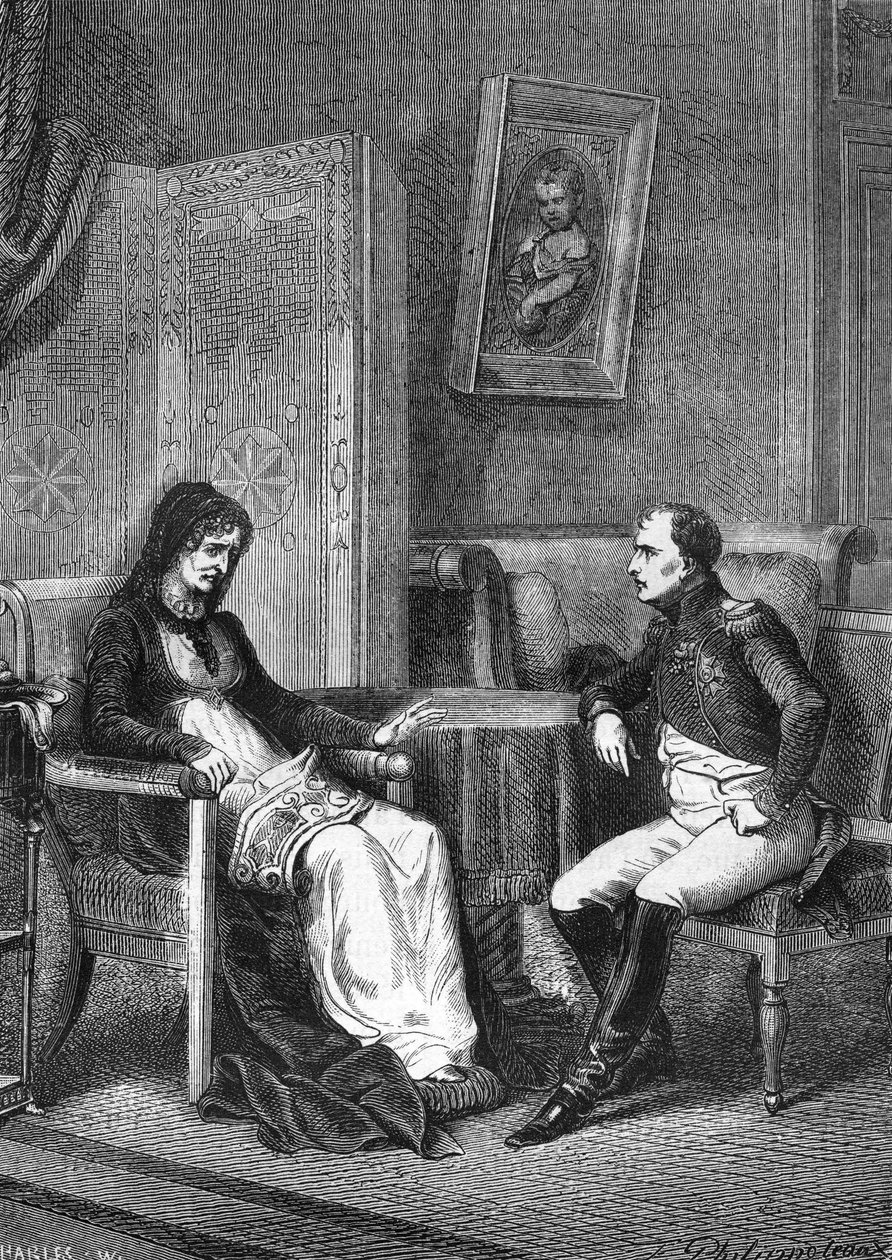 Napoleon I konsulterte sin mor, Laetitia Bonaparte (Letizia Maria Ramolino) (1750-1836) før han forlot Elba-øya i 1815 av Unknown artist