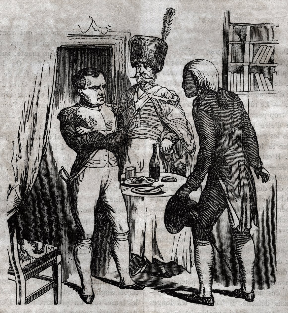Napoleon I in the presence of Jean Nicolas Corvisart (1755-1821) doctor english engraving in “La Sante Universelle - Guide Medical des Families”” 1852 av Unknown artist