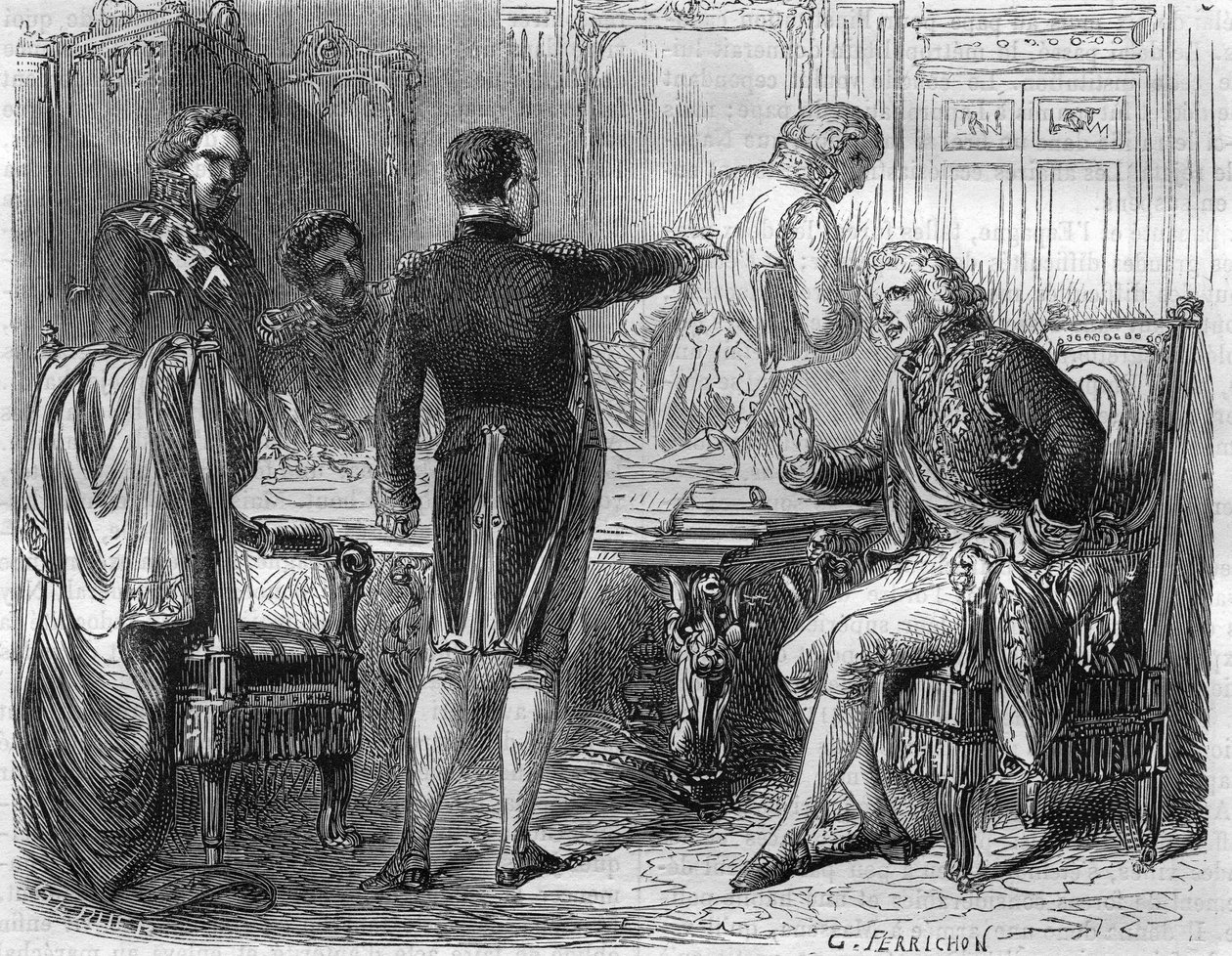 Napoleon I med Jean Etienne Marie Portalis i 1811. Fransk jurist og politiker (1746 til 1807). av Unknown artist