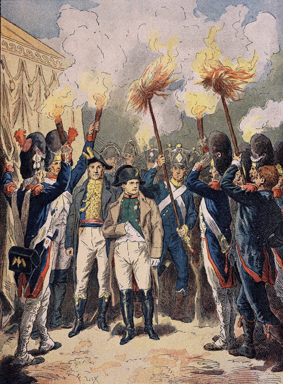 Napoleon og hans hær, i desember 1805, kvelden for Austerlitz. av Unknown artist
