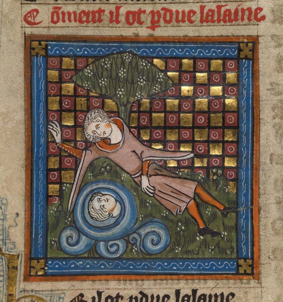 Narcissus beundrer sin refleksjon i en fontene, fra 