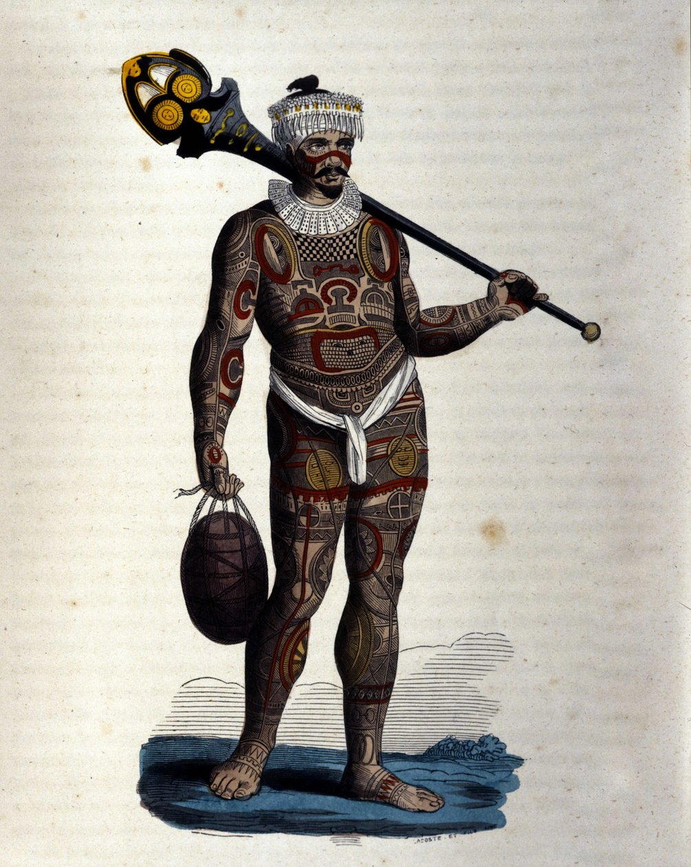 Innfødt fra Nuku-Hiva (Marquises Island). av Unknown artist