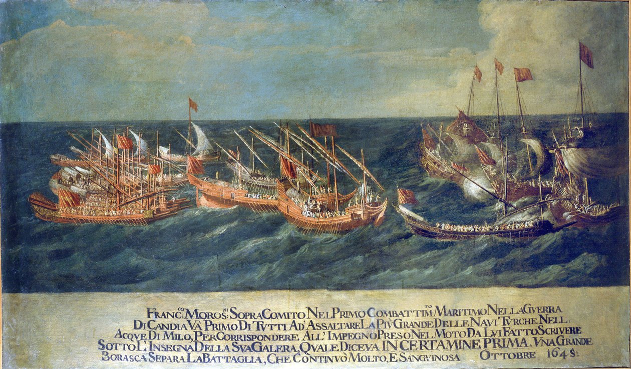Sjøslaget ved Milo under Candia-krigen av Unknown artist