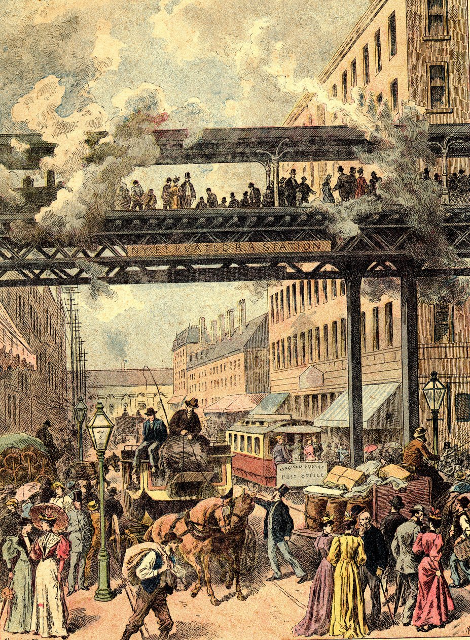 New York Street. I "The Peoples of the Earth" 1890. av Unknown artist