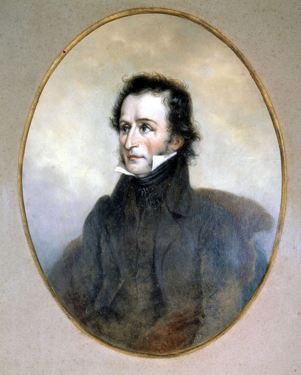 Niccolo Paganini (1782 - 1840). Akvarell. Scala-museet, Milano. av Unknown artist