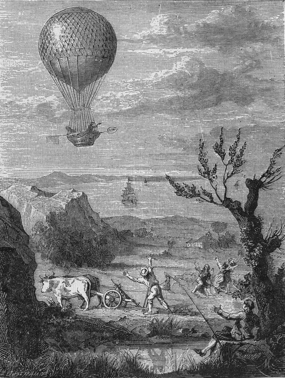 Nicolas Blanchard and Dr. Jefferies departed from the coast of Dover on January 7 av Unknown artist