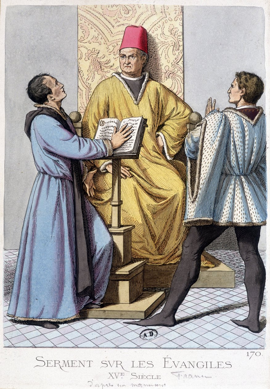 Ed på evangeliene, Frankrike 1400-tallet. av Unknown artist