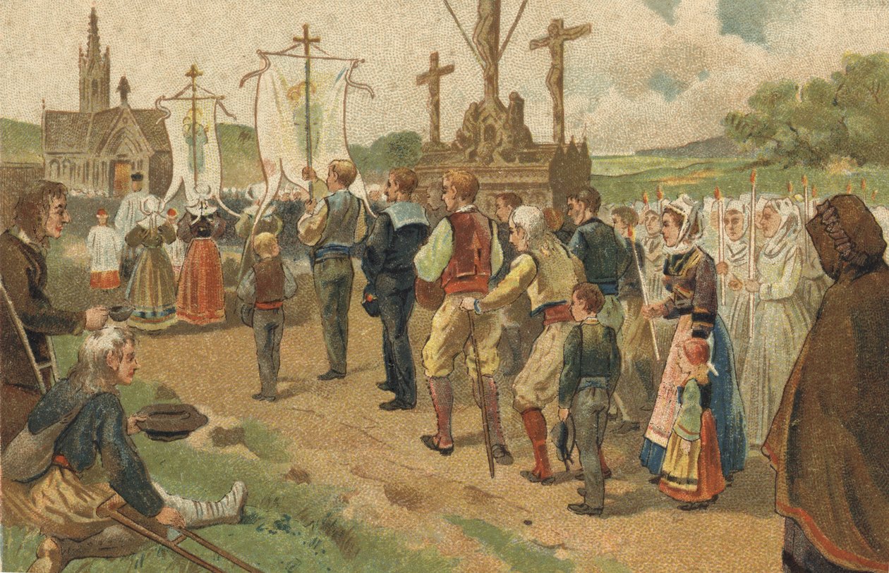 Old custom celebree in the region of Brittany: the forgiveness of Sainte Anne d