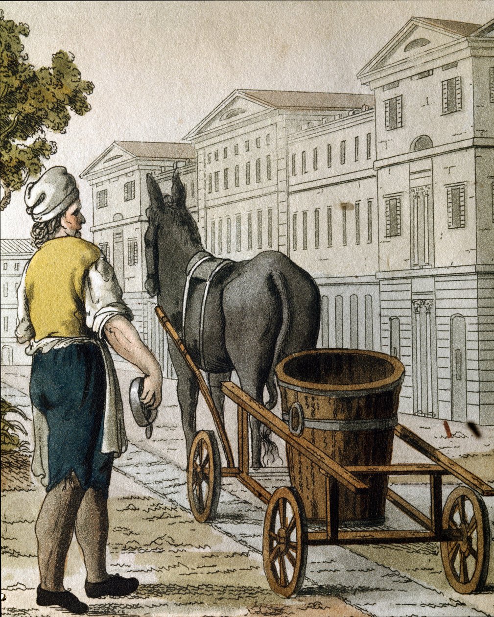 Gammel handel: melkemannen (litografi av Unknown artist