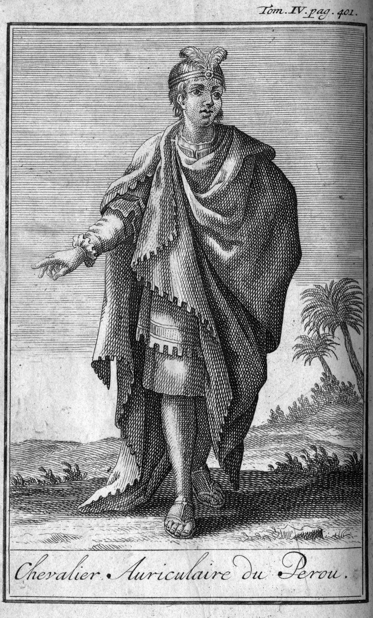 Orders of Chivalry. Ear Knight of Peru. In “” History of military orders or knights, of the secure and routine militias of both sexes, which have been established so far. Edition taken from Abbe Giustiniani, R.P.Bonani, M. Herman, Schoonebeek, R.P.Heliot.A av Unknown artist