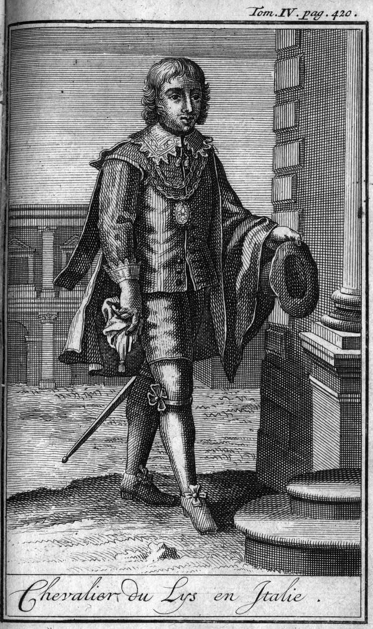 Orders of Chivalry. Knight of the Lily in Italy. In “” History of military orders or knights, of the secure and routine militias of both sex, which have been established so far. Edition taken from Abbe Giustiniani, R.P.Bonani, M. Herman, Schoonebeek, R.P.H av Unknown artist