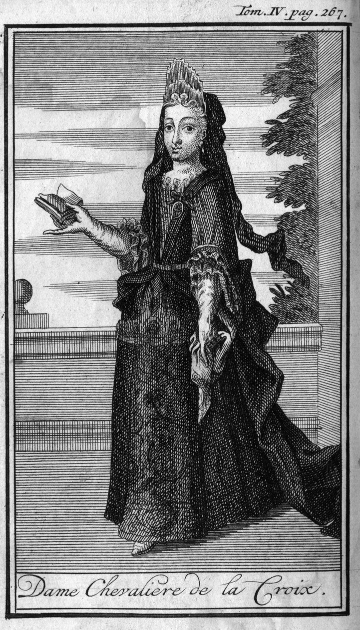 Orders of Chivalry. Lady Chevaliere of the Cross in Austria in the 17th century. In “” History of military orders or knights, of the secure and routine militias of both sexes, which have been established so far. Edition taken from Abbe Giustiniani, R.P.Bon av Unknown artist