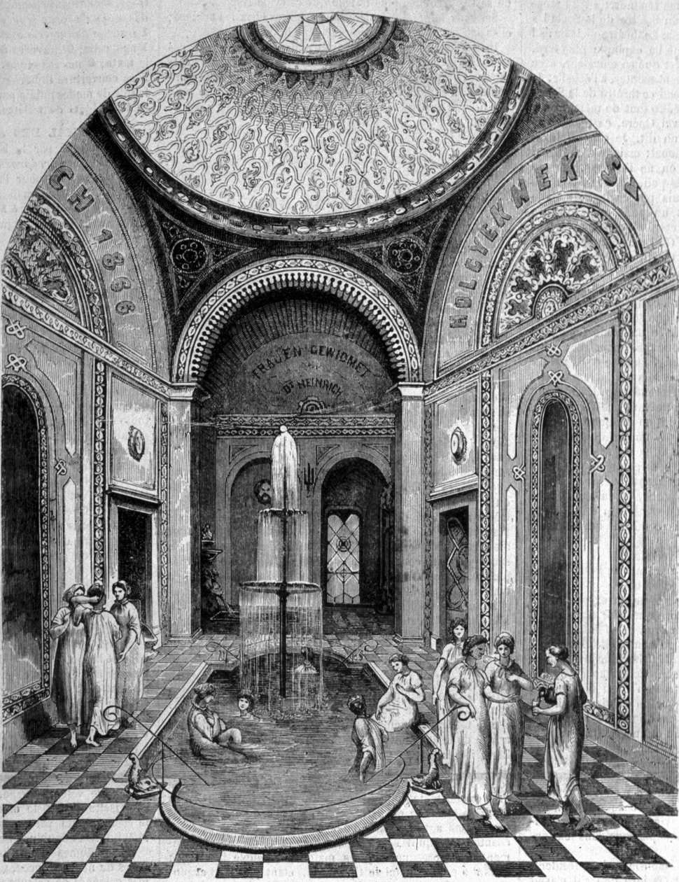 Orientalske bad i Budapest. Det rosa rommet av Unknown artist