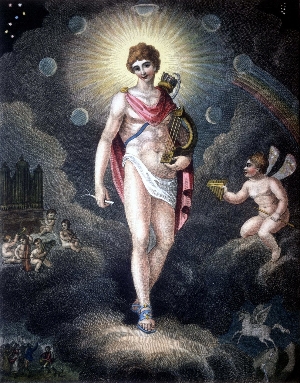 Orpheus - gravering av det 19. århundre. .Milano av Unknown artist