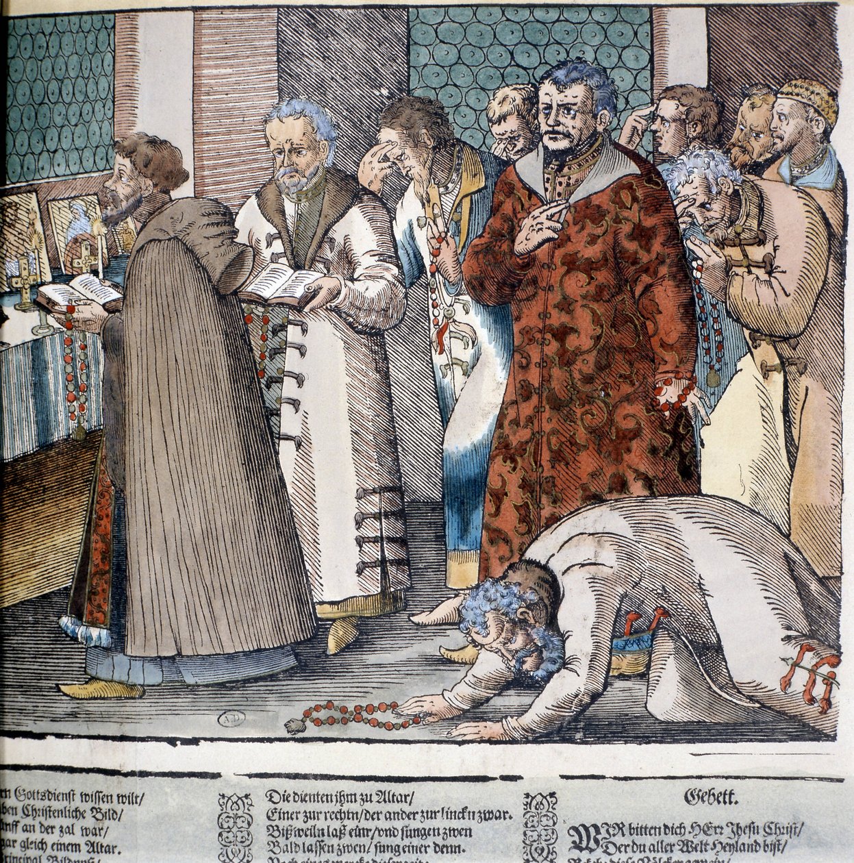 Ortodoks messe i Russland. Gravering av Unknown artist