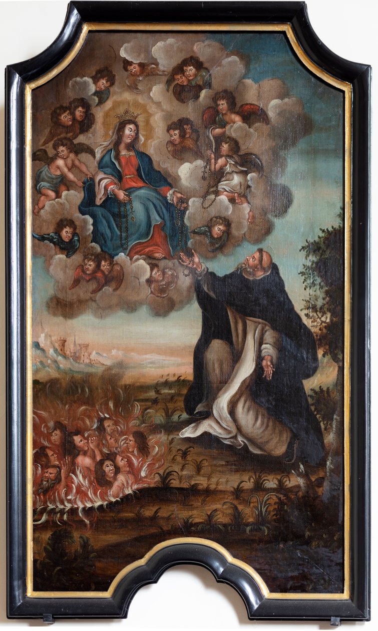 Vår Frue gir rosenkransen til Saint Dominic av Unknown artist