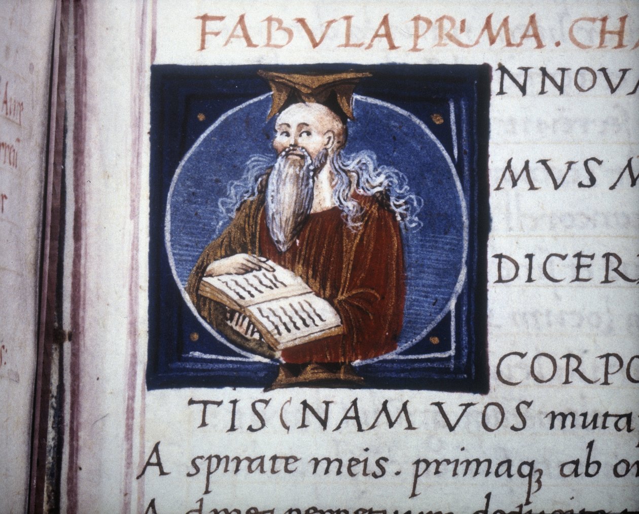 Ovid (Ovidio) (43 f.Kr.) J.C. - 17 eller 18 e.Kr. JC) representert i et manuskript fra 1400-tallet. Kommunal Bibl. av Rimini. av Unknown artist