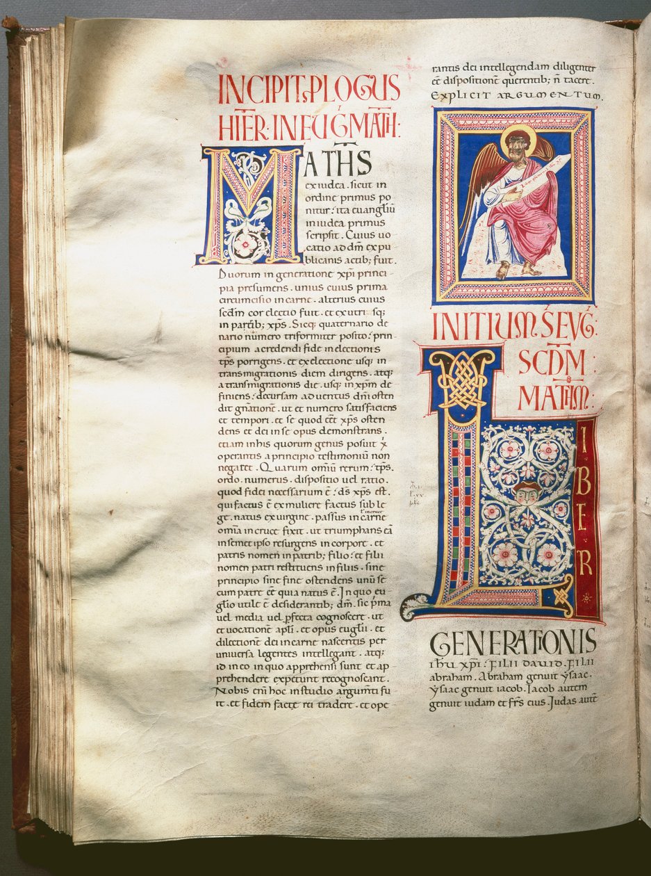Page of an Exultet (liturgisk sang) (Ms.724/3-Carta7) Et enlumine-manuskript fra det 12. århundre. Roma, Biblioteca casanatense av Unknown artist