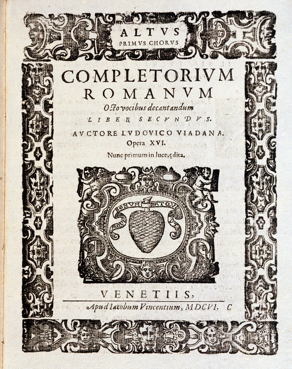 Side med partitur av Psalms (op 16) av Ludovico Viadana av Unknown artist