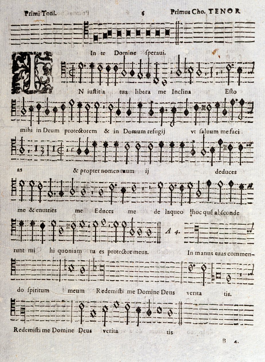 Side med partitur av Psalms (op 16) av Ludovico Viadana av Unknown artist