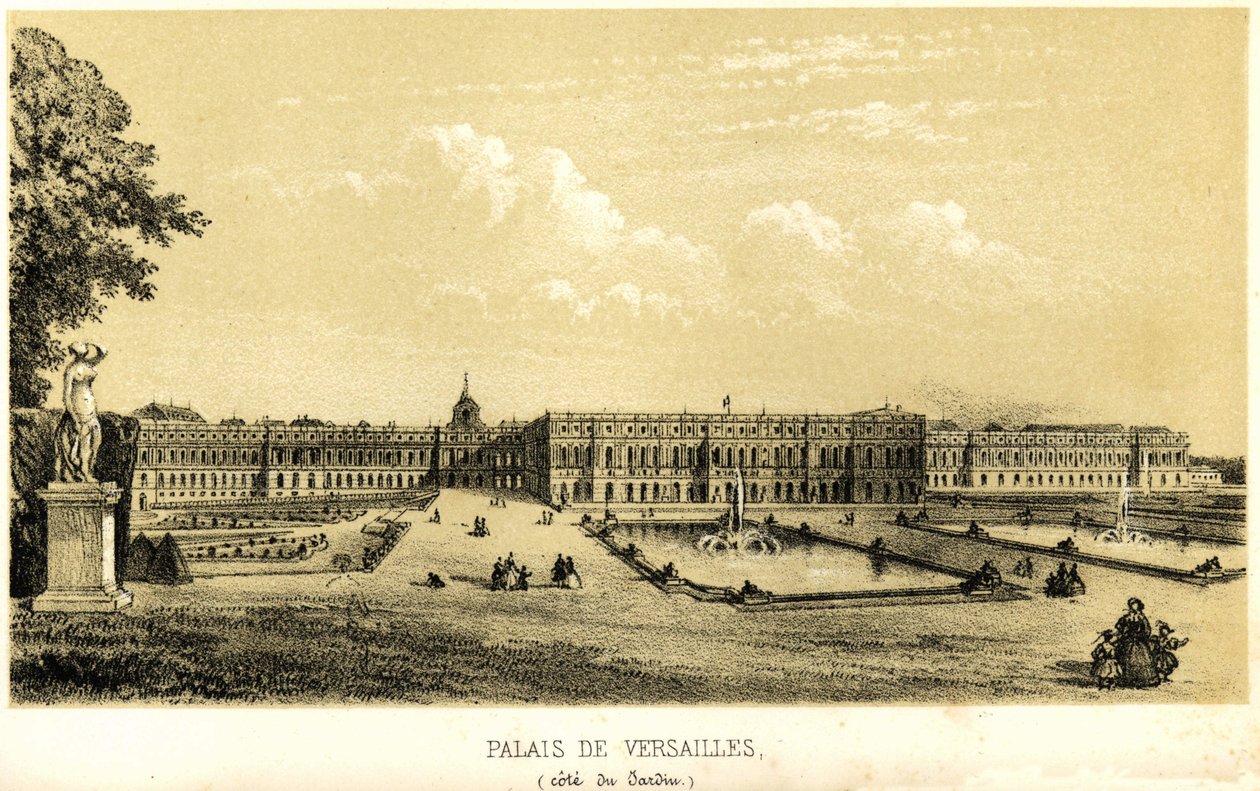 Palace of Versailles, hageutsikt i 1857. av Unknown artist