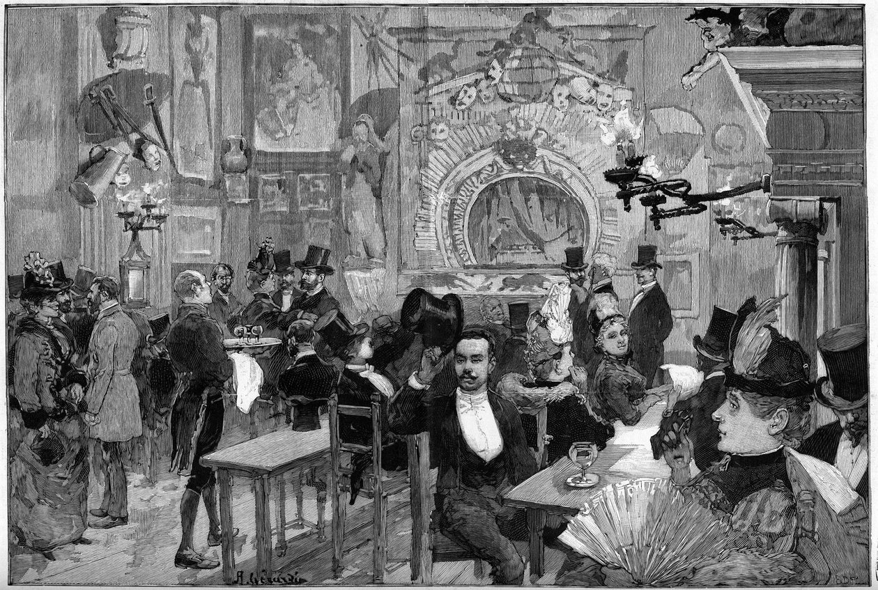 Paris 1887: Skyggenes teater ved kabareten til «Cat Noir»». av Unknown artist