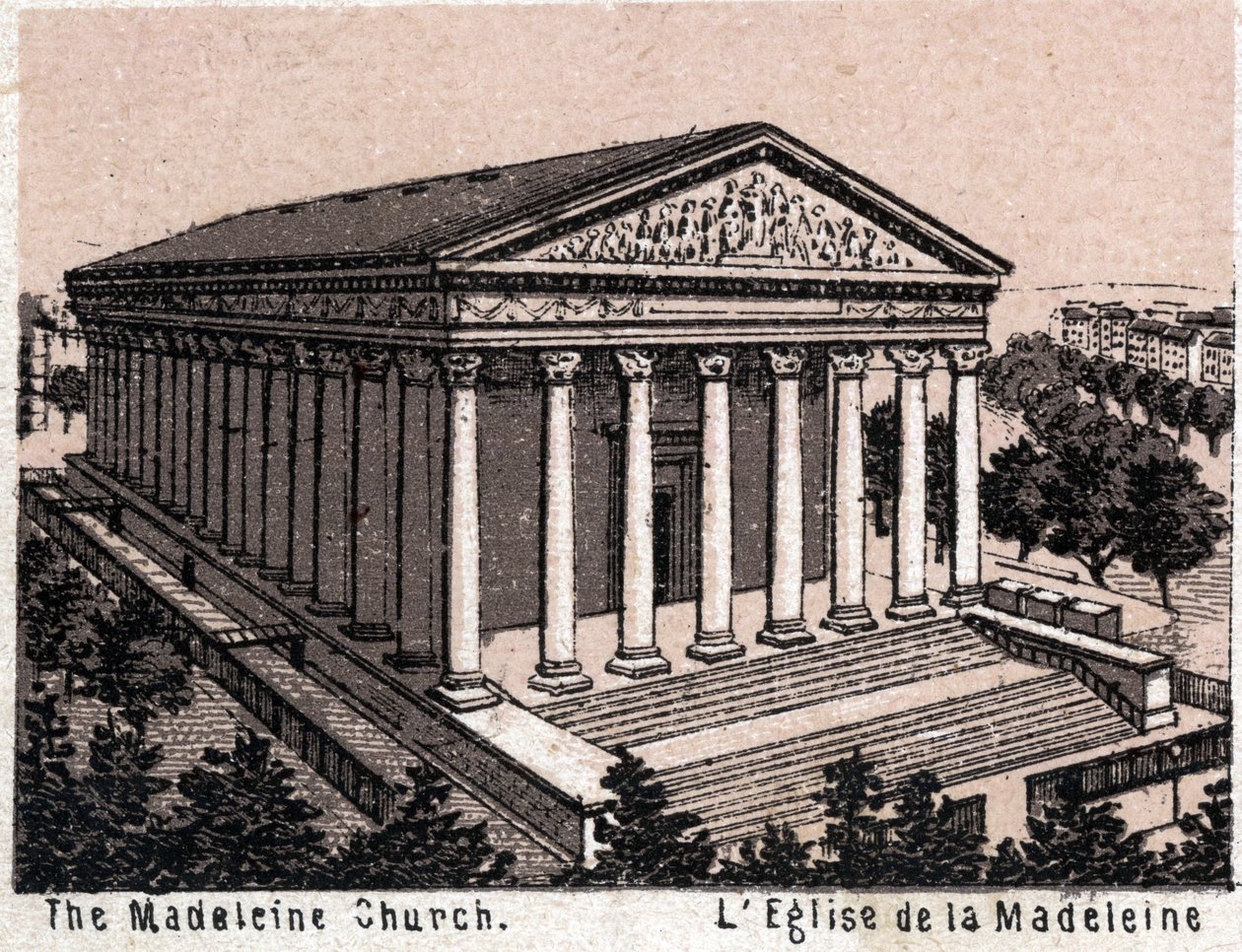 Paris, France: view of the Madeleine Church. in “” The world illustrates 168 views”” Undated (end 19th century) av Unknown artist