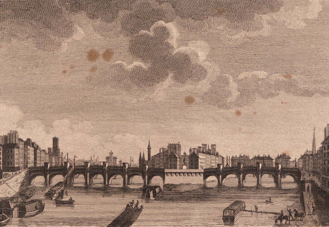 Paris, Pont Neuf og Ile de la Cité ved Seinen. av Unknown artist