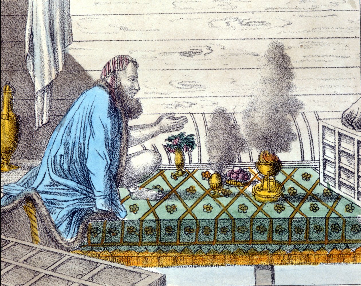 Parsis (etterkommere av zoroastrierne i Persia som emigrerte til India fra 800-tallet) i tilbedelse av ild. av Unknown artist