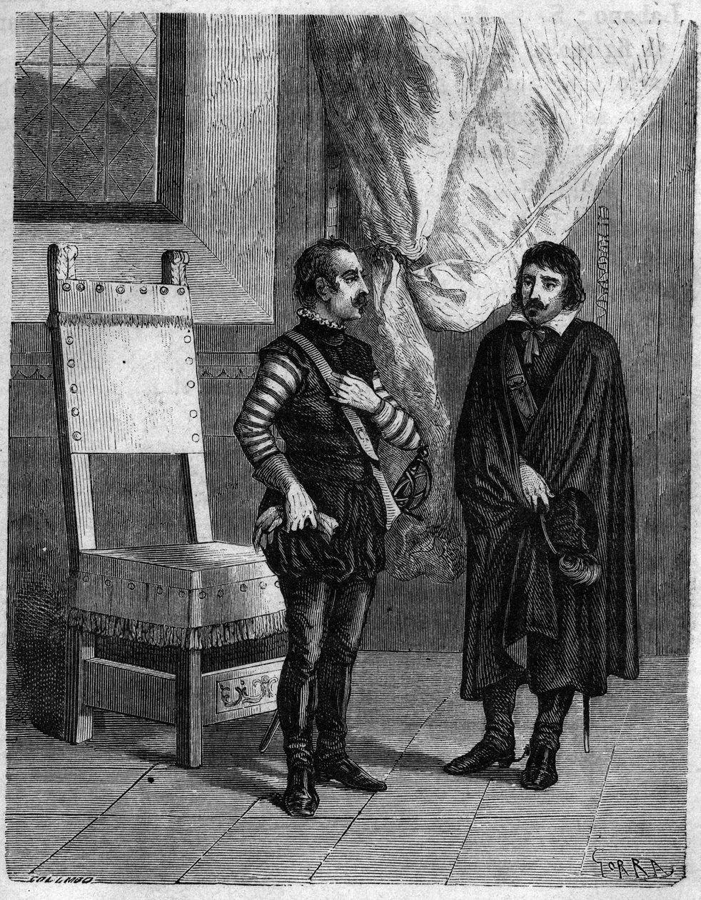 Pascal (Pasquale) Paoli with James Boswell (1740-1795) Scottish writer and lawyer, son of Lord Alexander Boswell. In “” Pasquale Paoli ossia la rotta di Pontenuovo””” by F.D. Guerrazzi. 1872. av Unknown artist