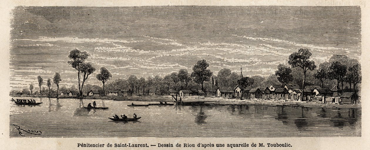 Penitencier av Saint Laurent av Fransk Guyana, organiserer for produksjon av kaffe og bomull (mye land tilskrives convicnes, som etablerer seg der i full frihet, hver mottar en ku og en purke, og er ansvarlig overfor administen av Unknown artist