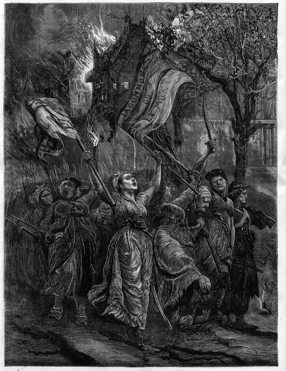 Petroleumsmaskiner som reiser gjennom gatene i Paris - La Commune av Unknown artist