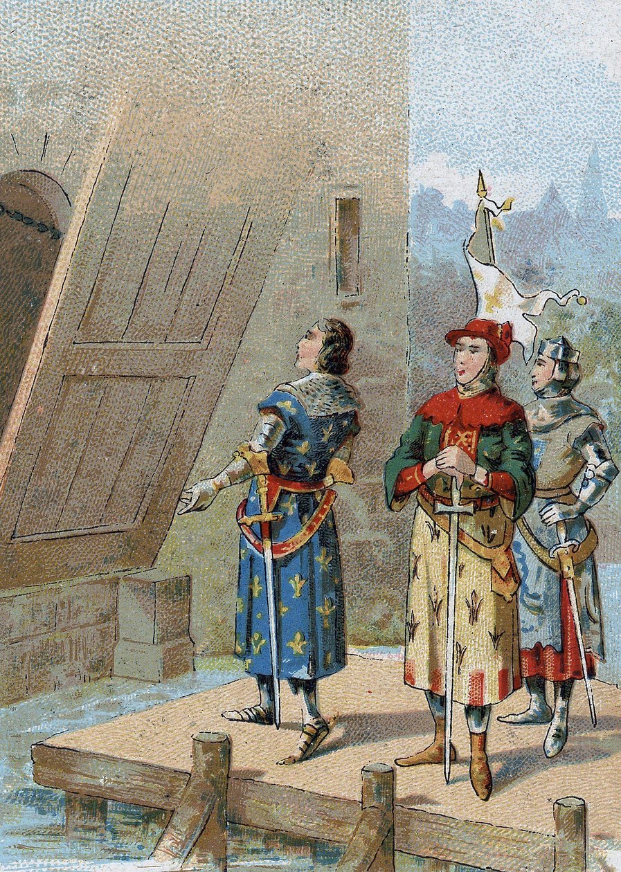 Philip VI of Valois (1293-1350), king of France in front of the castle of broye on August 26 av Unknown artist