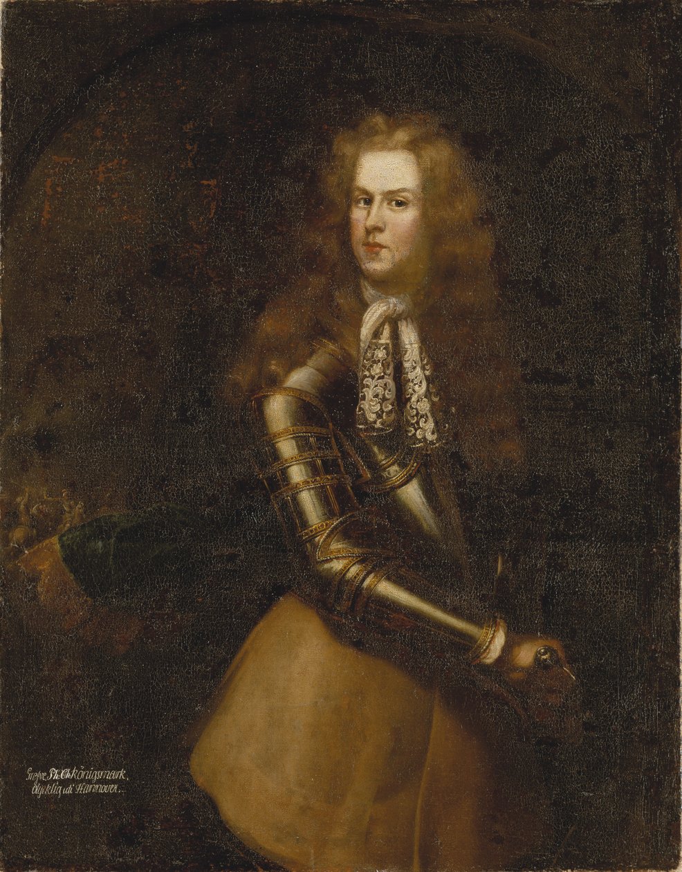 Philippe Christophe Comte de Kœnigsmark, kavalerioffiser ved hoffet i Hannover - Portrett av grev Philipp Christoph von Koenigsmarck (1665-1694), Anonym . Olje på lerret. Størrelse: 150,5x121cm. Nationalmuseum Stockholm av Unknown artist