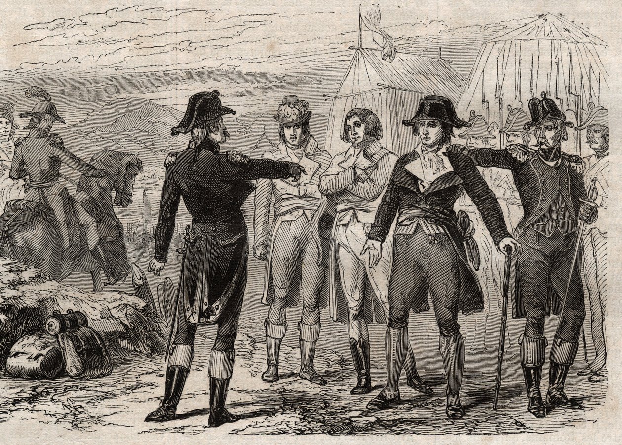 Pierre Antoine Antonelle (Pierre-Antoine Antonelle) (1747-1817) og vennene hans arrestert etter ordre fra Lafayette - gravering i "Dictionnaire populaire illustrious" - 1864 - av Joseph Decembre og Edmond Allonier - av Unknown artist