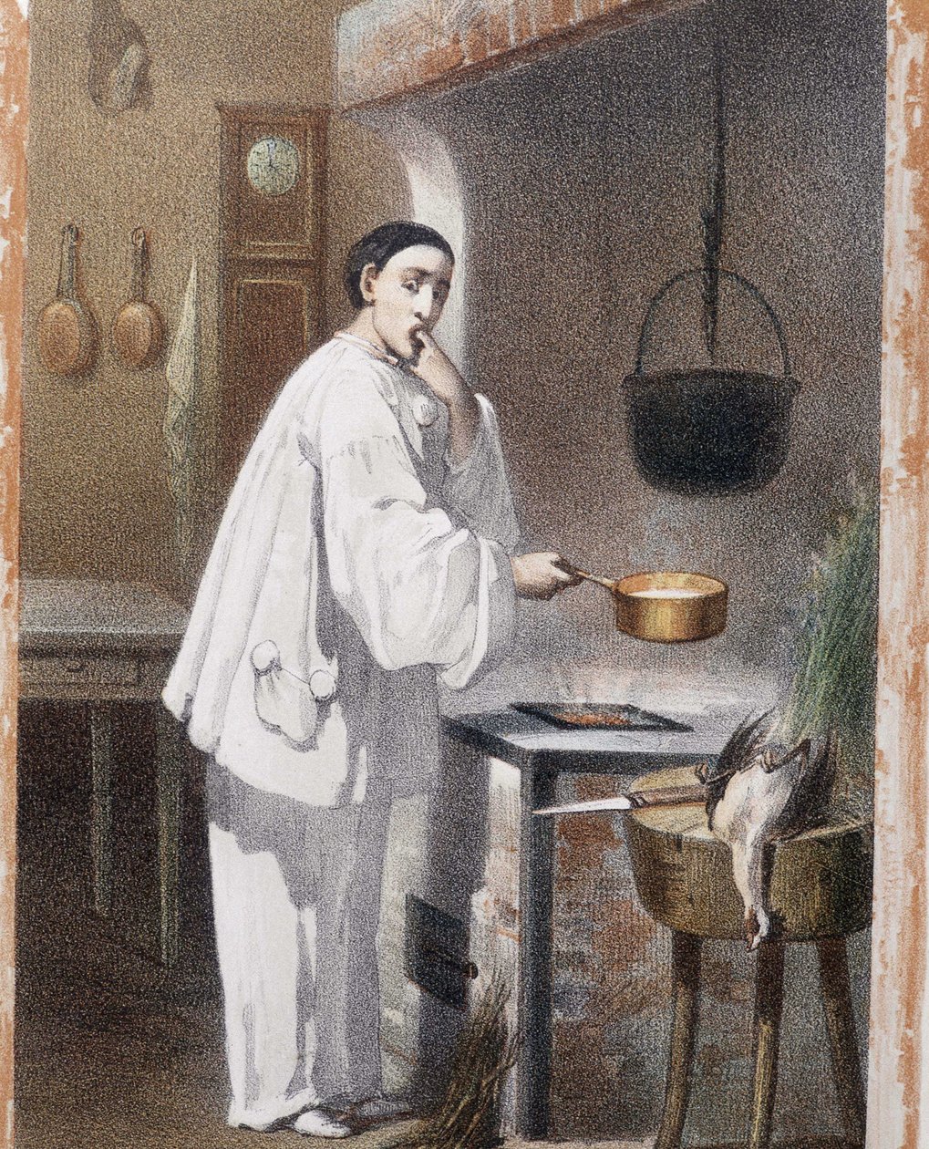 Pierrot smaker matlaging - n.d., sent på 1800-tallet av Unknown artist