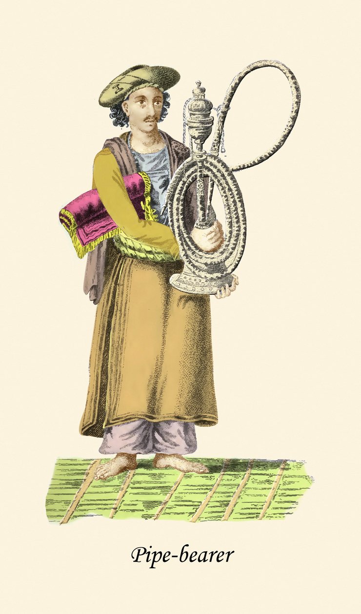 Pipebærer med bong eller vannpipe av Unknown Artist