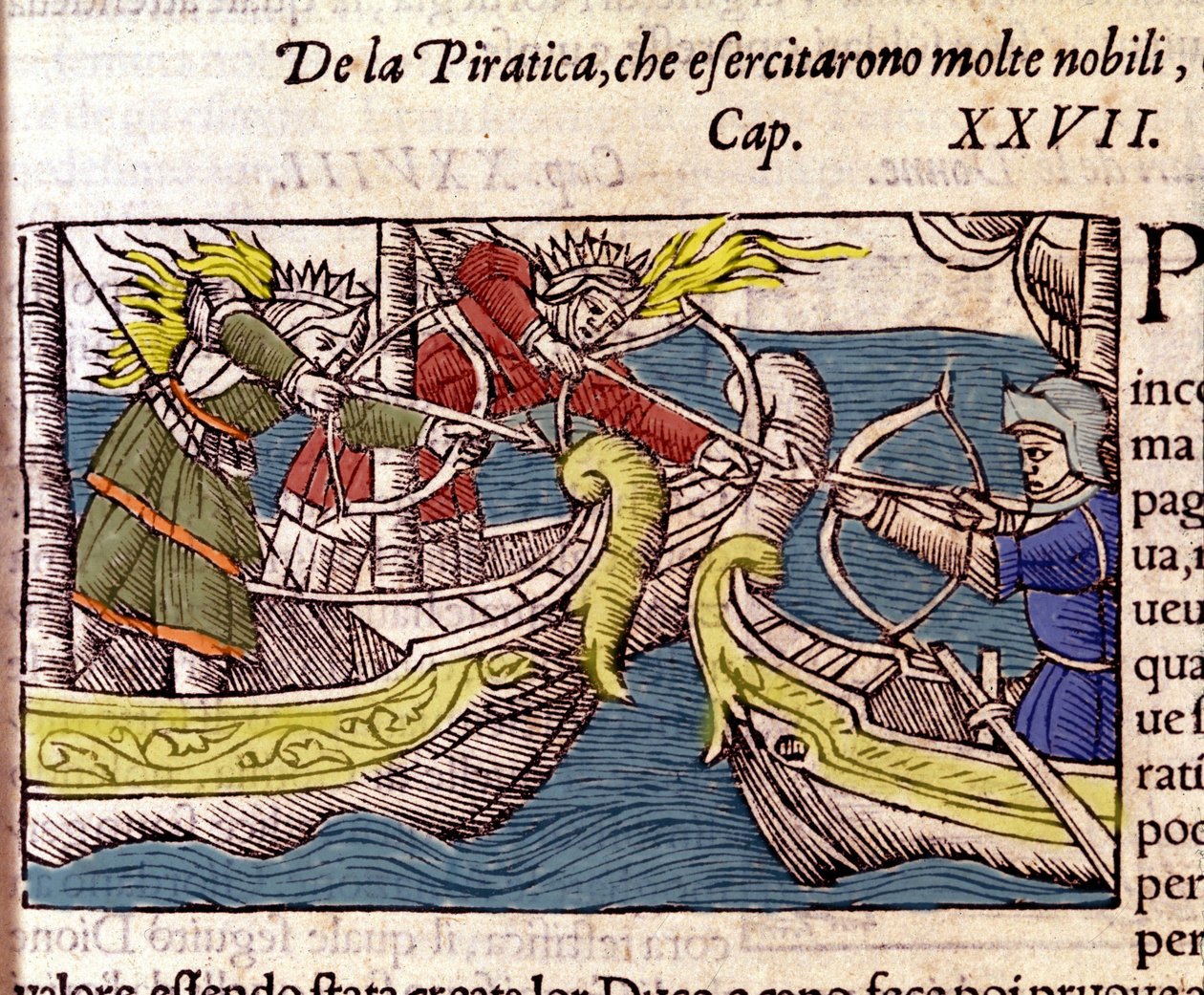 Piratkopiering ble praktisert av mange skandinaviske adelige kvinner. Gravering fra "Historia de gentium septentrionalium" av Olaus Magnus, Venezia 1567. av Unknown artist
