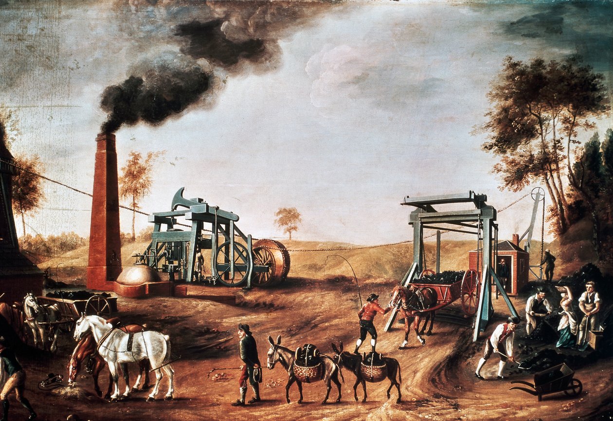 Pit head, ca 1800, maleri av en ukjent kunstner, olje på lerret, 95 x153 cm, Storbritannia av Unknown artist