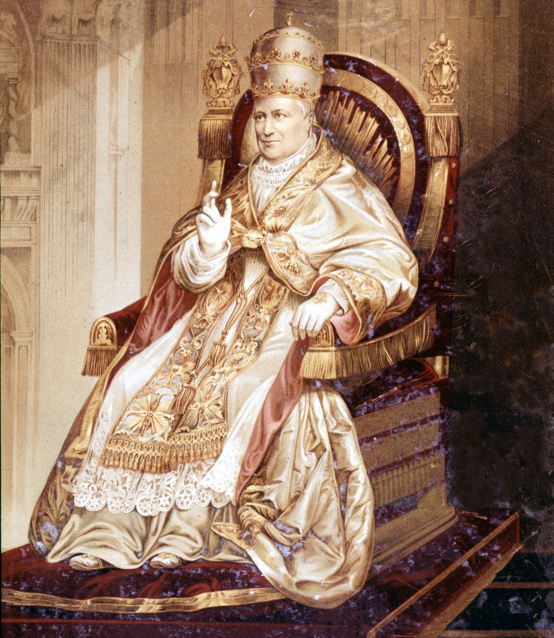 Pius IX (1792 - 1878). Kromolitografi. av Unknown artist