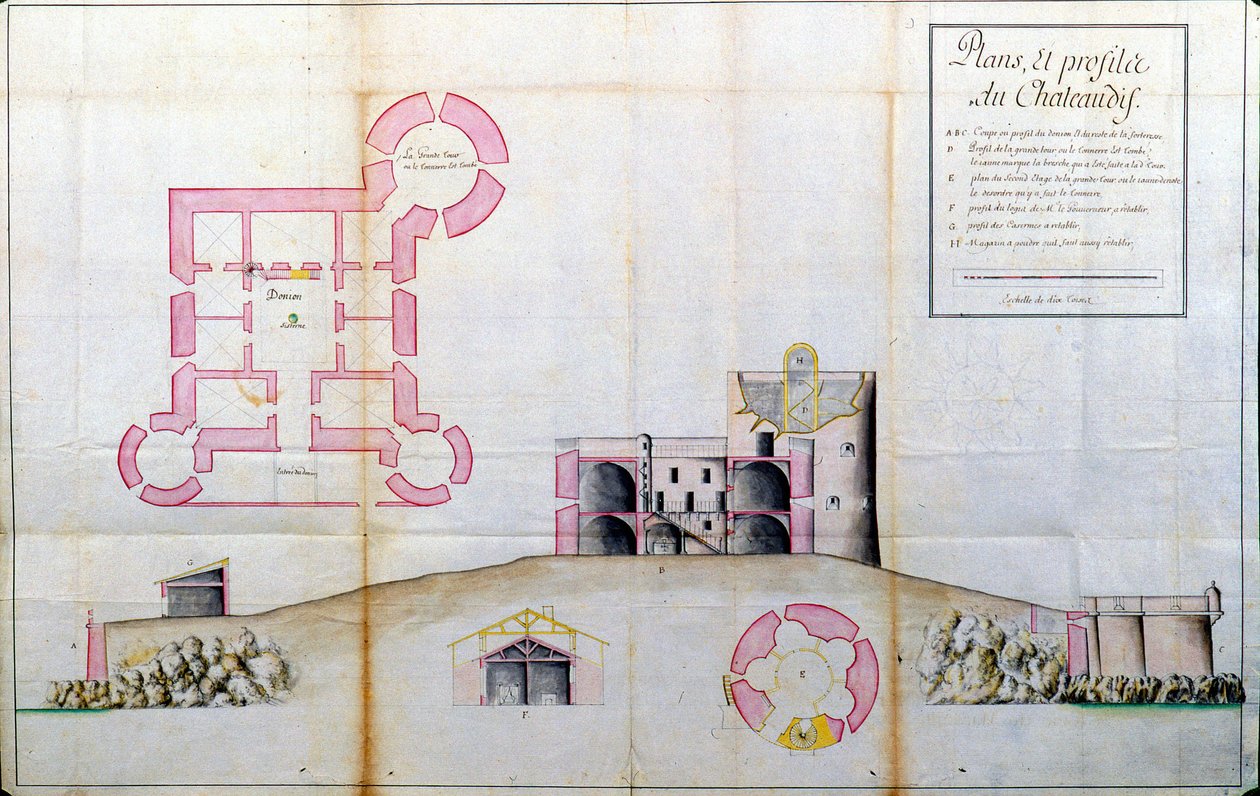 Plan og kopp av Chateau d