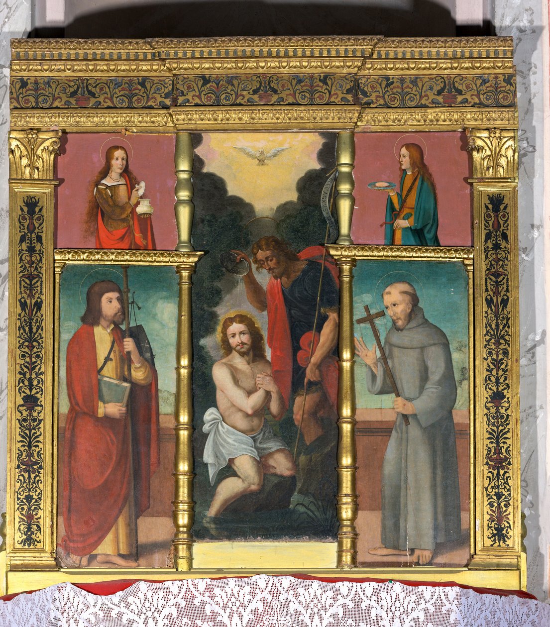 Polyptych av Kristi dåp av Unknown artist