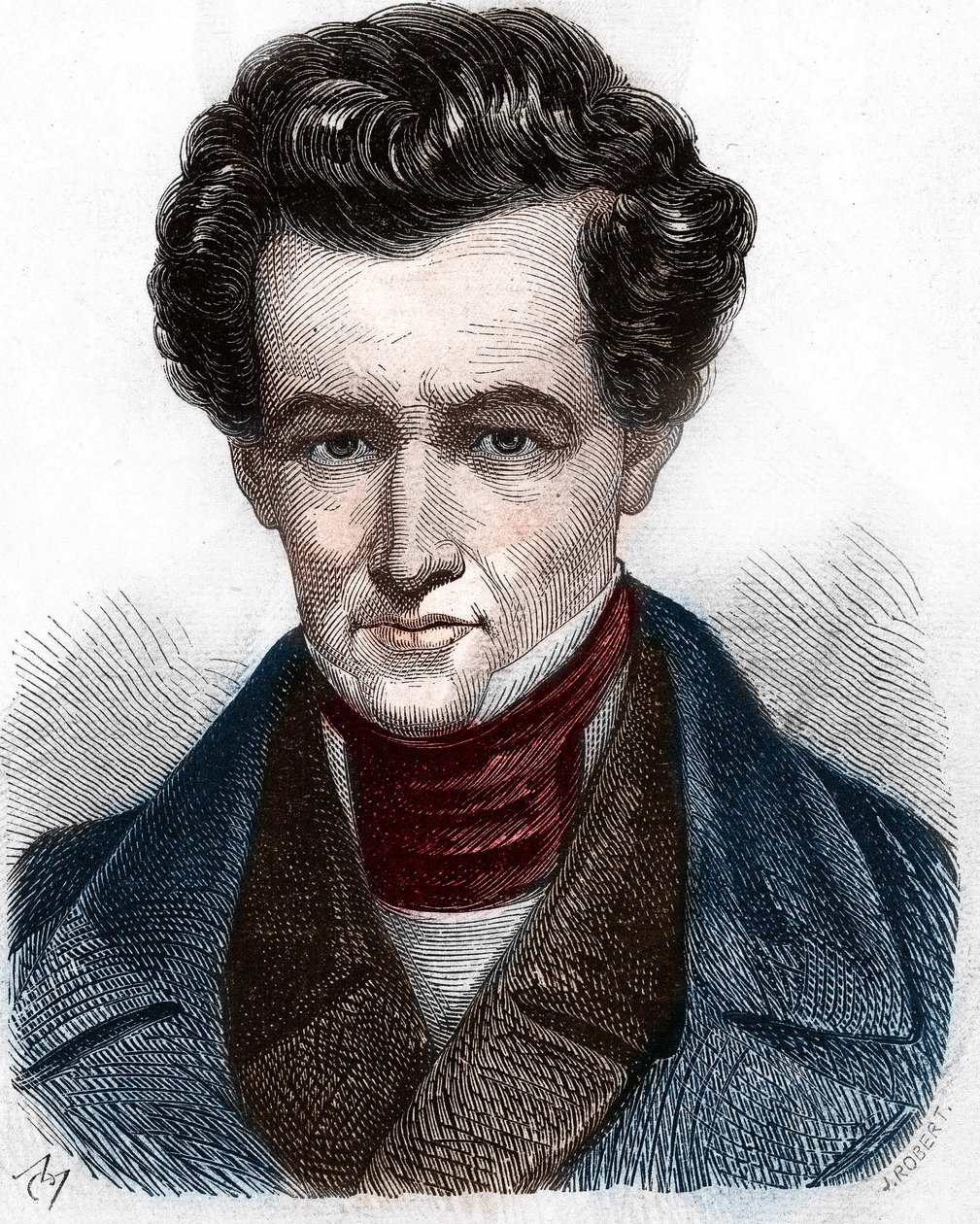 Portrait Armand Carrel (1800-1836), French journalist. av Unknown artist