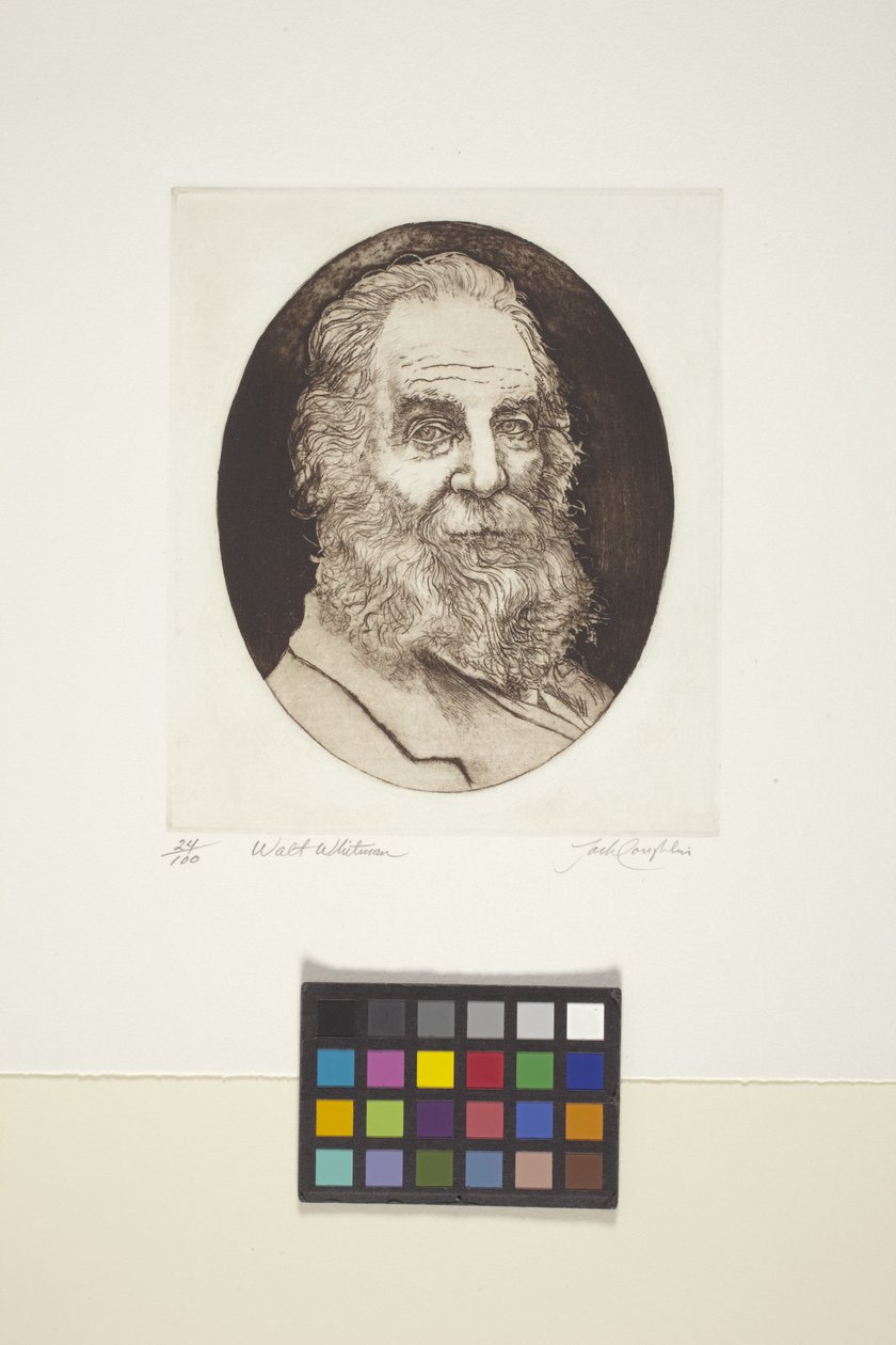 Portrett av Walt Whitman (blekk, trykk) av Unknown artist