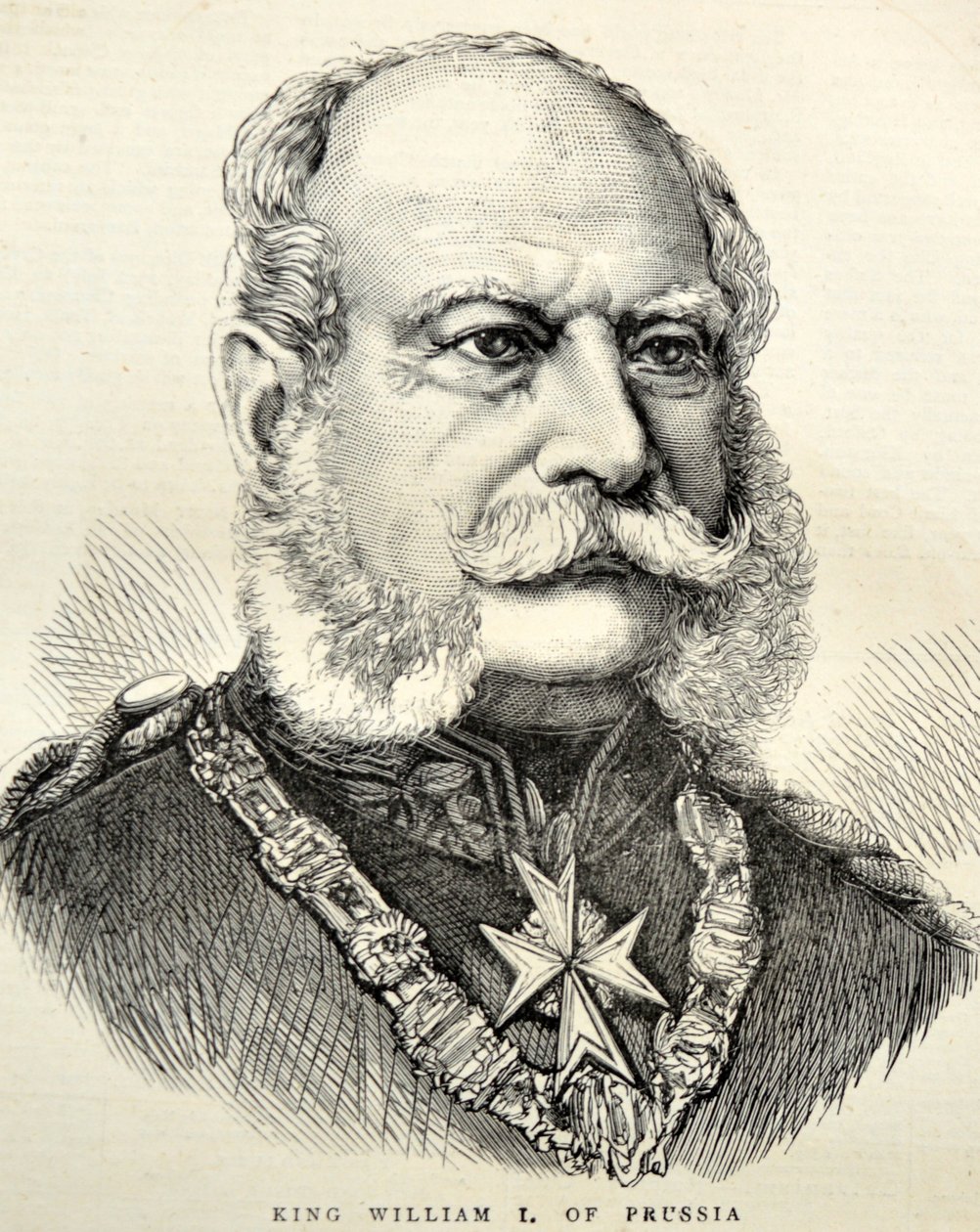 Portrett Wilhelm I av Tyskland/Preussen 1870 (gravering) av Unknown artist