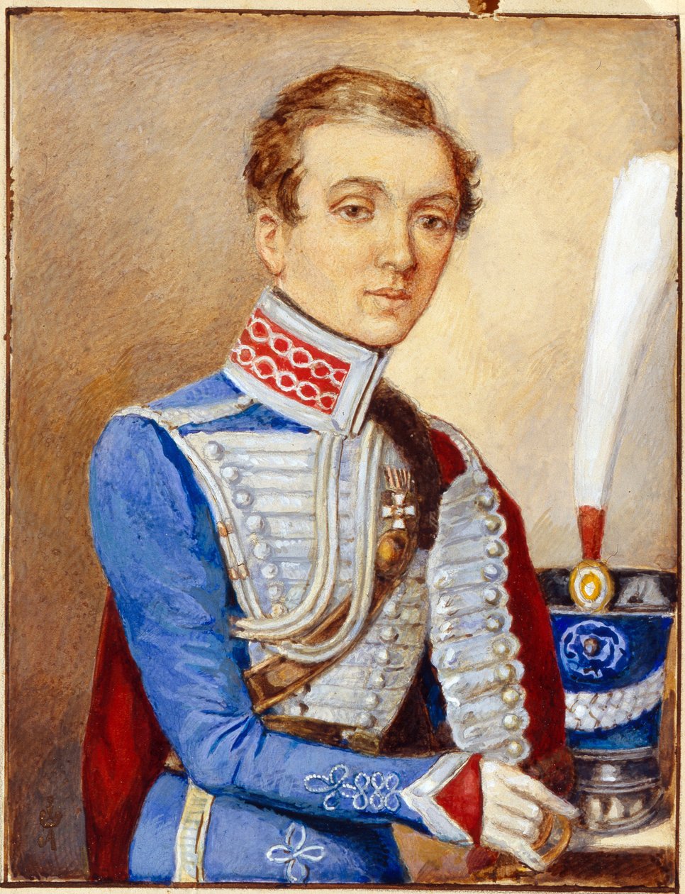 Portrait de Nadezhda Durova (1783-1866) (Nadezhda Andreyevna Durova) connue sous le nom Alexandre Durov ou Alexandre Sokolov ou Alexander Andreevich Alexandrov, en uniforme d