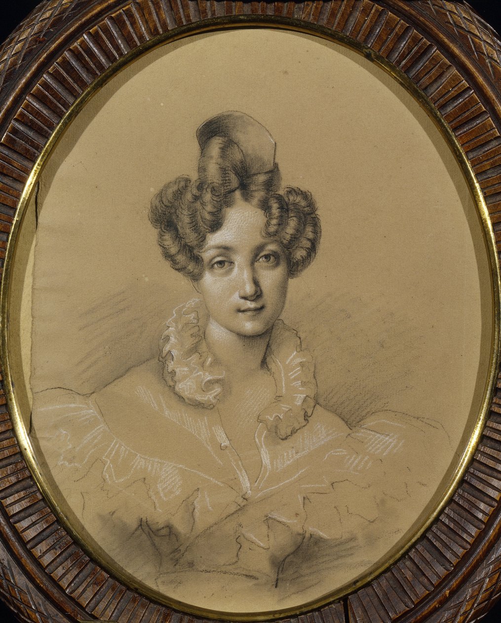Portrett av ballerinaen Marie Taglioni (1804-1884) (Portrett av ballerinaen M. Taglioni). Anonymt arbeid, blyant og pastell på papp av Unknown artist