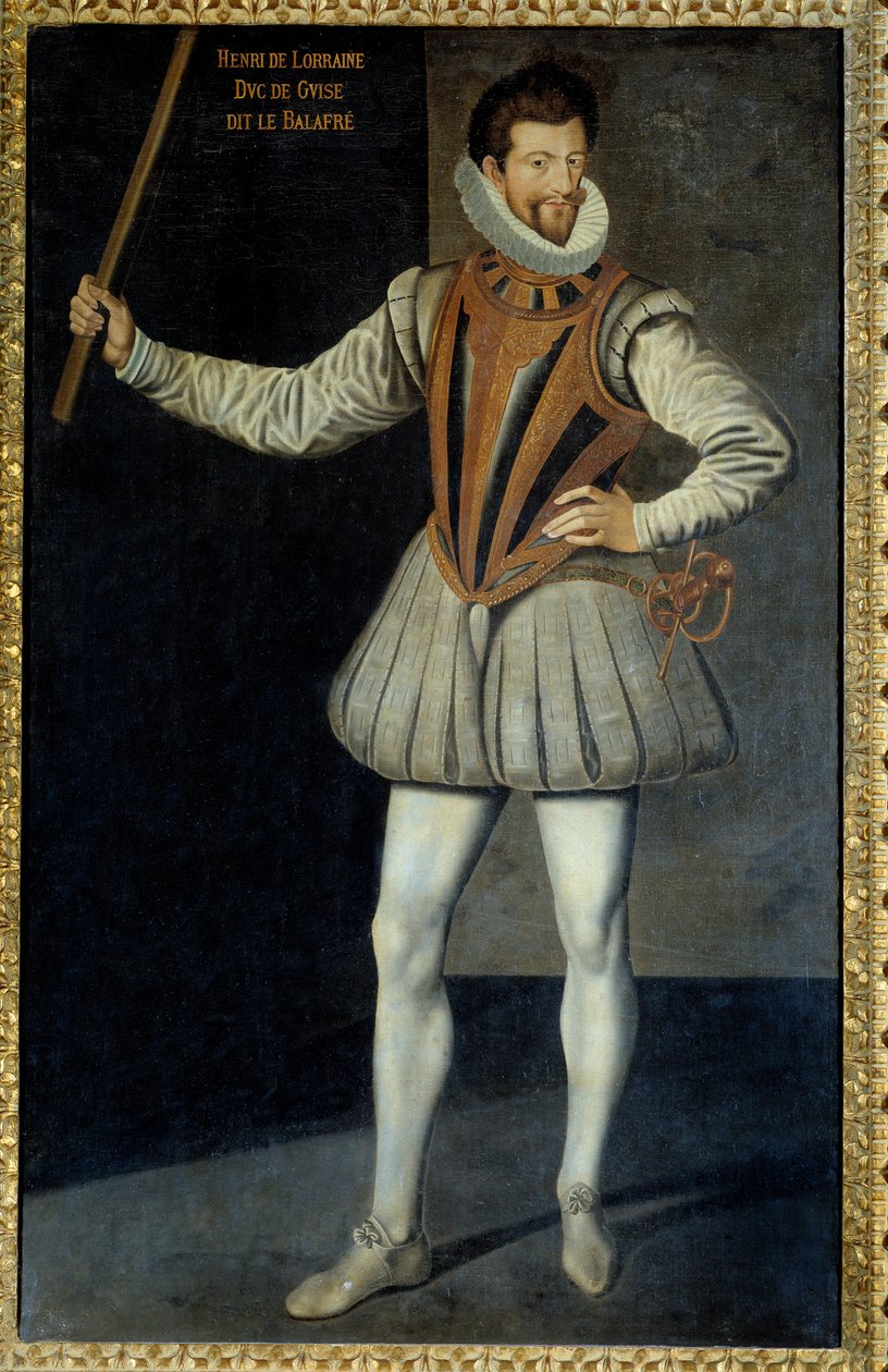 Portrett i full lengde av Henri I av Lorraine, hertugen av Guise kjent som Scalafre av Unknown artist