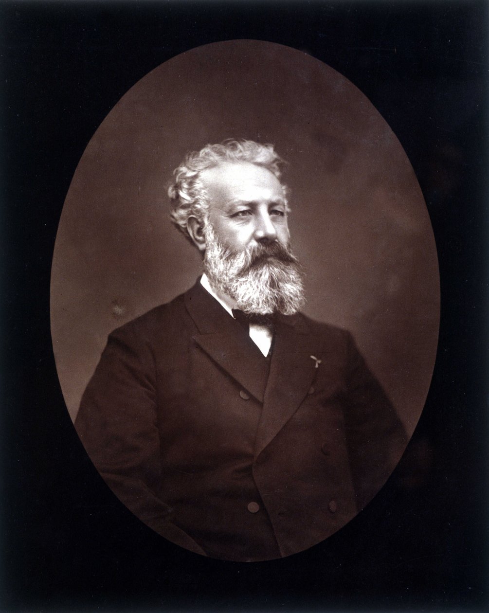 Portrettmedaljong av Jules Verne - i "" Les Hommes d